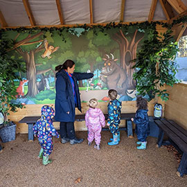 Outdoor play area at Caego Day Nursery